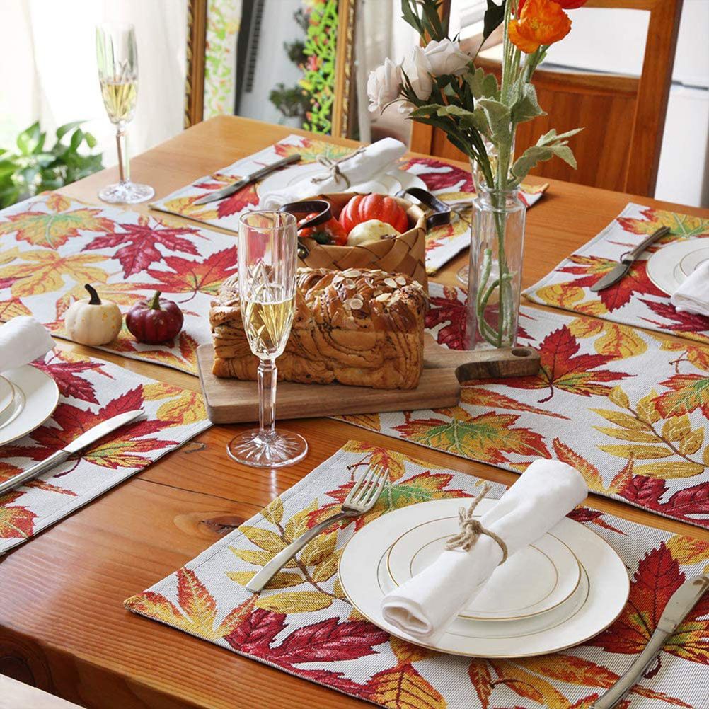 Fall Table Runner Holiday Table Runners for Dining Room Harvest Maple Leaf Table Runner for Fall Autumn and Thanksgiving Decorations - Image 7