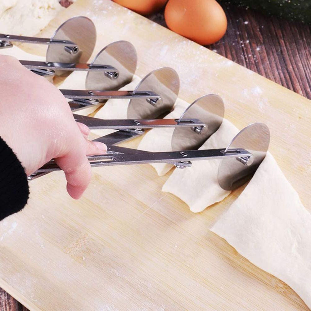 3 Wheel/5 Wheel Pastry Cutter Pizza Cutter Stainless Steel Expandable Pizza Grater Multi Round Pastry Knife Baking Cutter Roller Dough Cutter Divider - Image 2