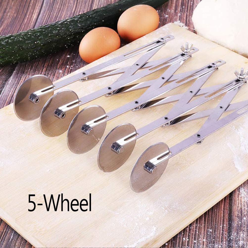 3 Wheel/5 Wheel Pastry Cutter Pizza Cutter Stainless Steel Expandable Pizza Grater Multi Round Pastry Knife Baking Cutter Roller Dough Cutter Divider - Image 4