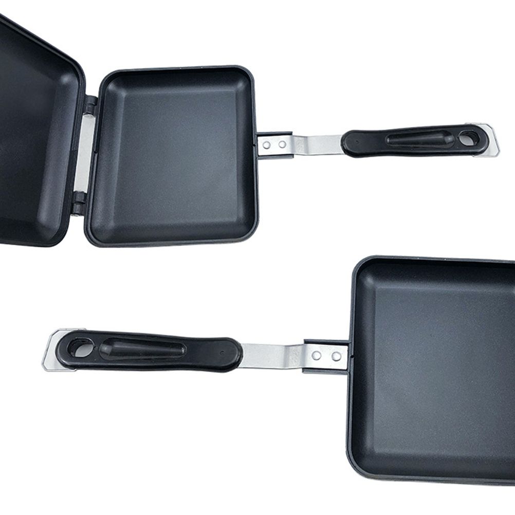 Aluminum Double Sided Frying Pan Dual Sided Sandwich Maker Pan with Handles Nonstick Griddle Pan Toast Pan - Image 4