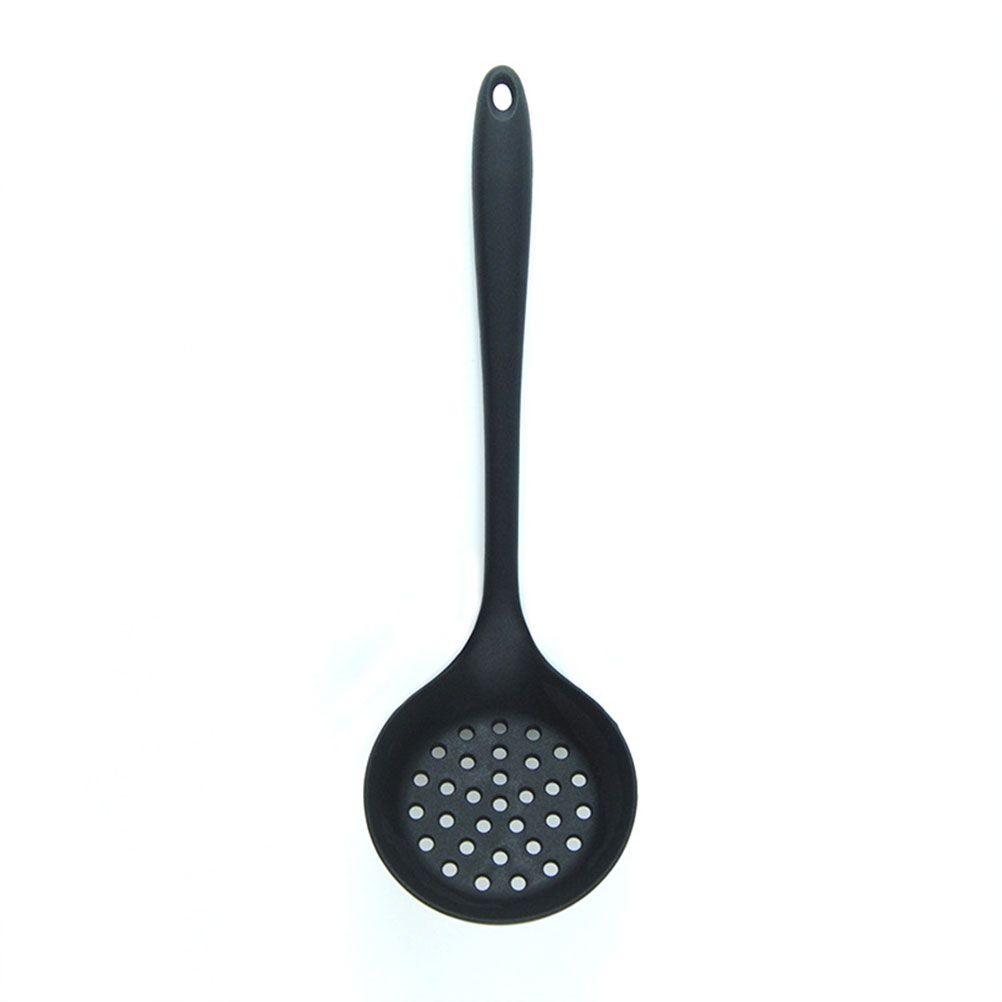 Silicone Slotted Skimmer Spatula Lightweight Slotted Spoon Skimmer Spoon Strainer Ladle with Long Handle - Image 1