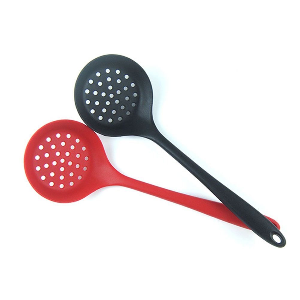 Silicone Slotted Skimmer Spatula Lightweight Slotted Spoon Skimmer Spoon Strainer Ladle with Long Handle - Image 2
