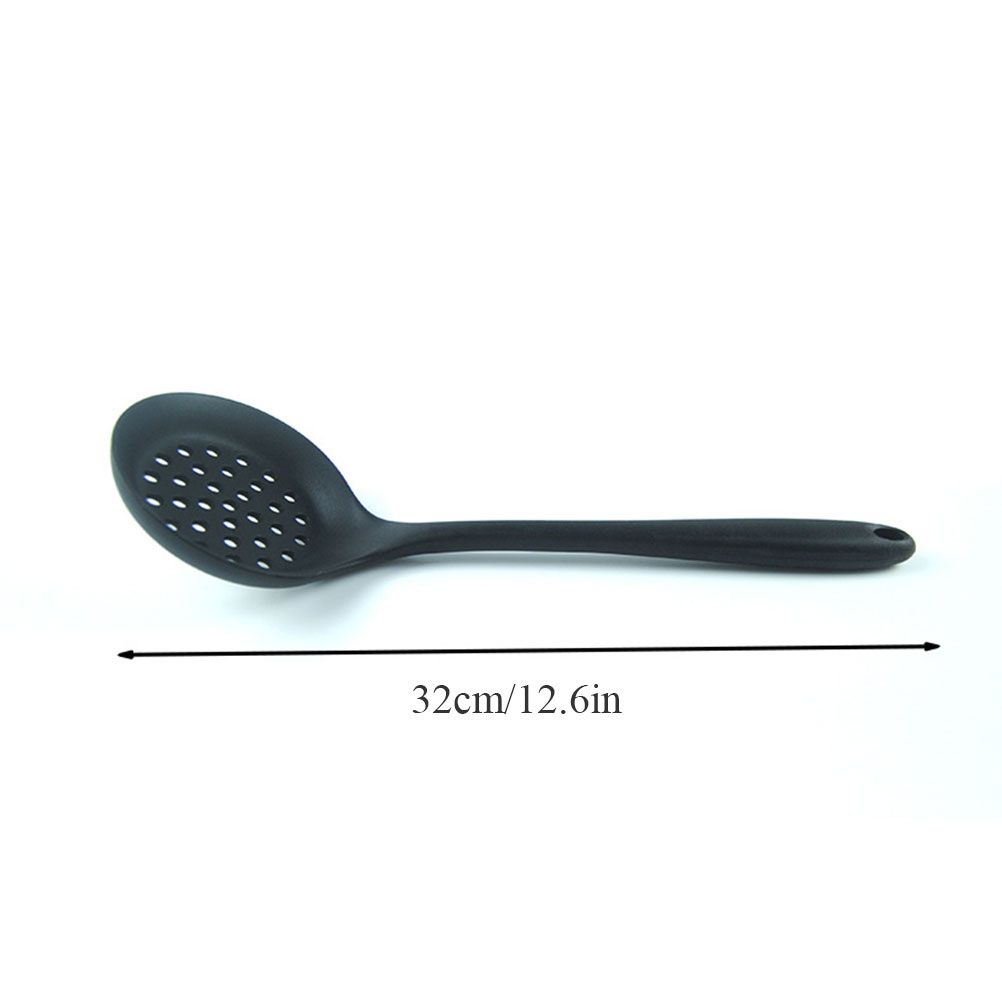 Silicone Slotted Skimmer Spatula Lightweight Slotted Spoon Skimmer Spoon Strainer Ladle with Long Handle - Image 3