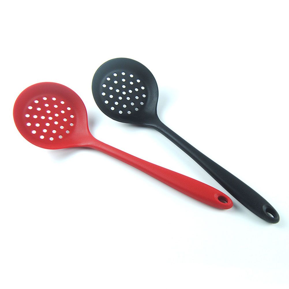 Silicone Slotted Skimmer Spatula Lightweight Slotted Spoon Skimmer Spoon Strainer Ladle with Long Handle - Image 5