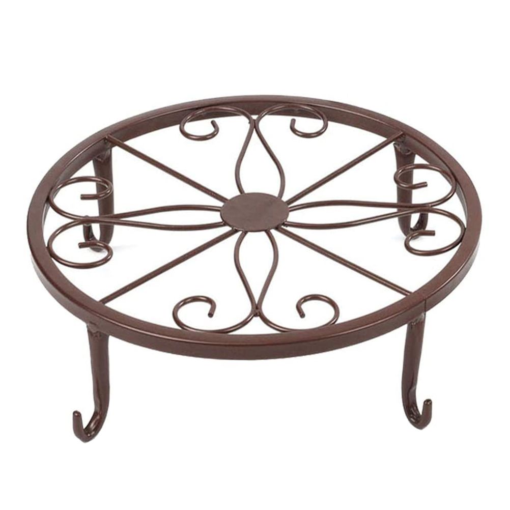 Classic Metal Iron Art Plant Pot Stand Flowerpot Base Holder Rack Indoor Outdoor Home Decor - Image 1