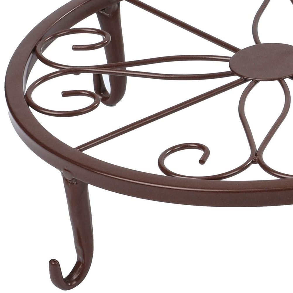 Classic Metal Iron Art Plant Pot Stand Flowerpot Base Holder Rack Indoor Outdoor Home Decor - Image 2