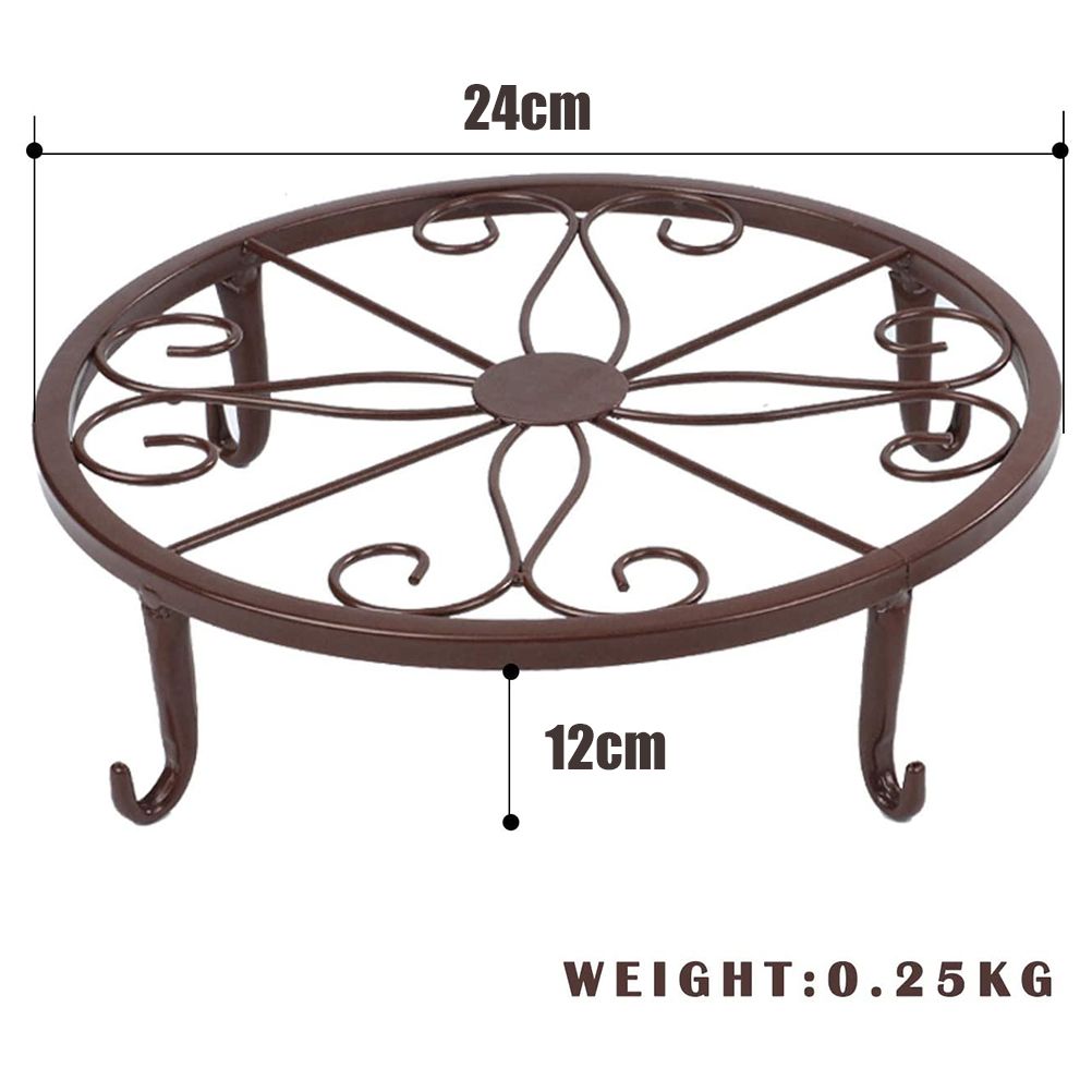 Classic Metal Iron Art Plant Pot Stand Flowerpot Base Holder Rack Indoor Outdoor Home Decor - Image 6