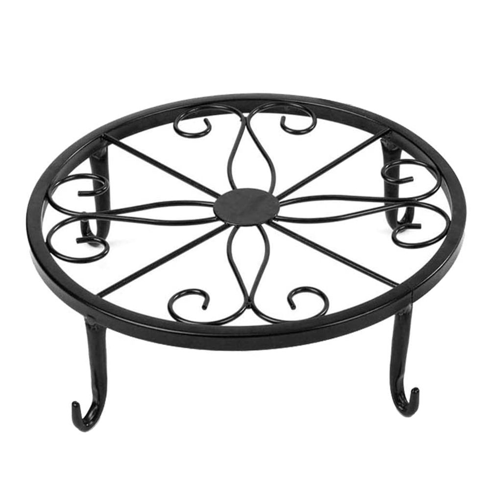 Classic Metal Iron Art Plant Pot Stand Flowerpot Base Holder Rack Indoor Outdoor Home Decor - Image 1