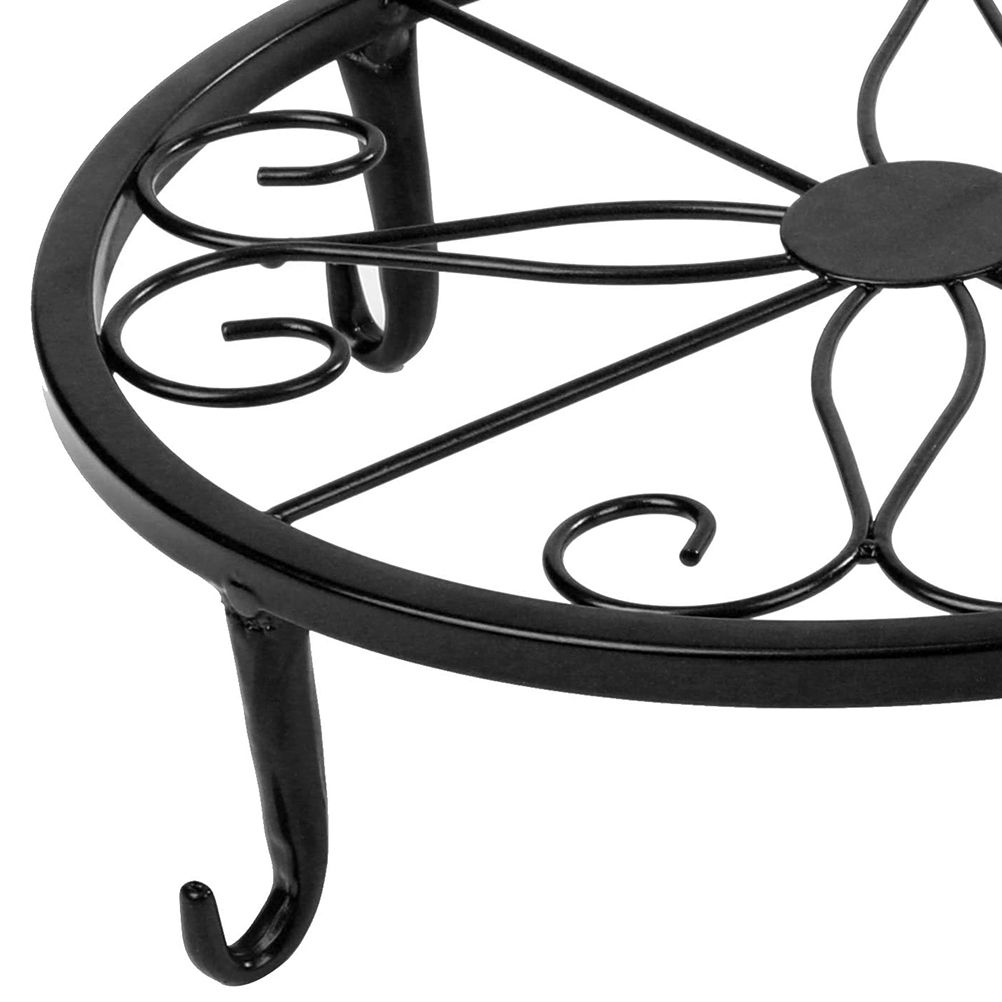 Classic Metal Iron Art Plant Pot Stand Flowerpot Base Holder Rack Indoor Outdoor Home Decor - Image 2