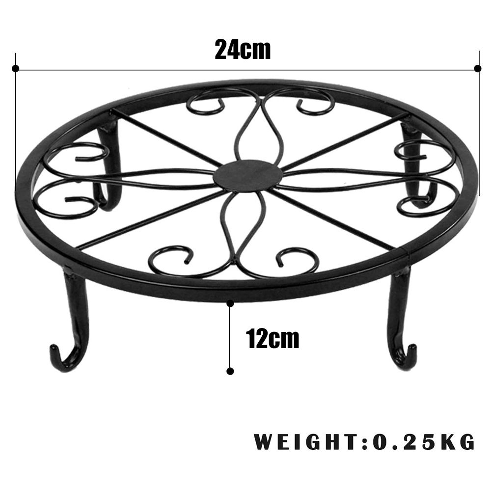 Classic Metal Iron Art Plant Pot Stand Flowerpot Base Holder Rack Indoor Outdoor Home Decor - Image 6
