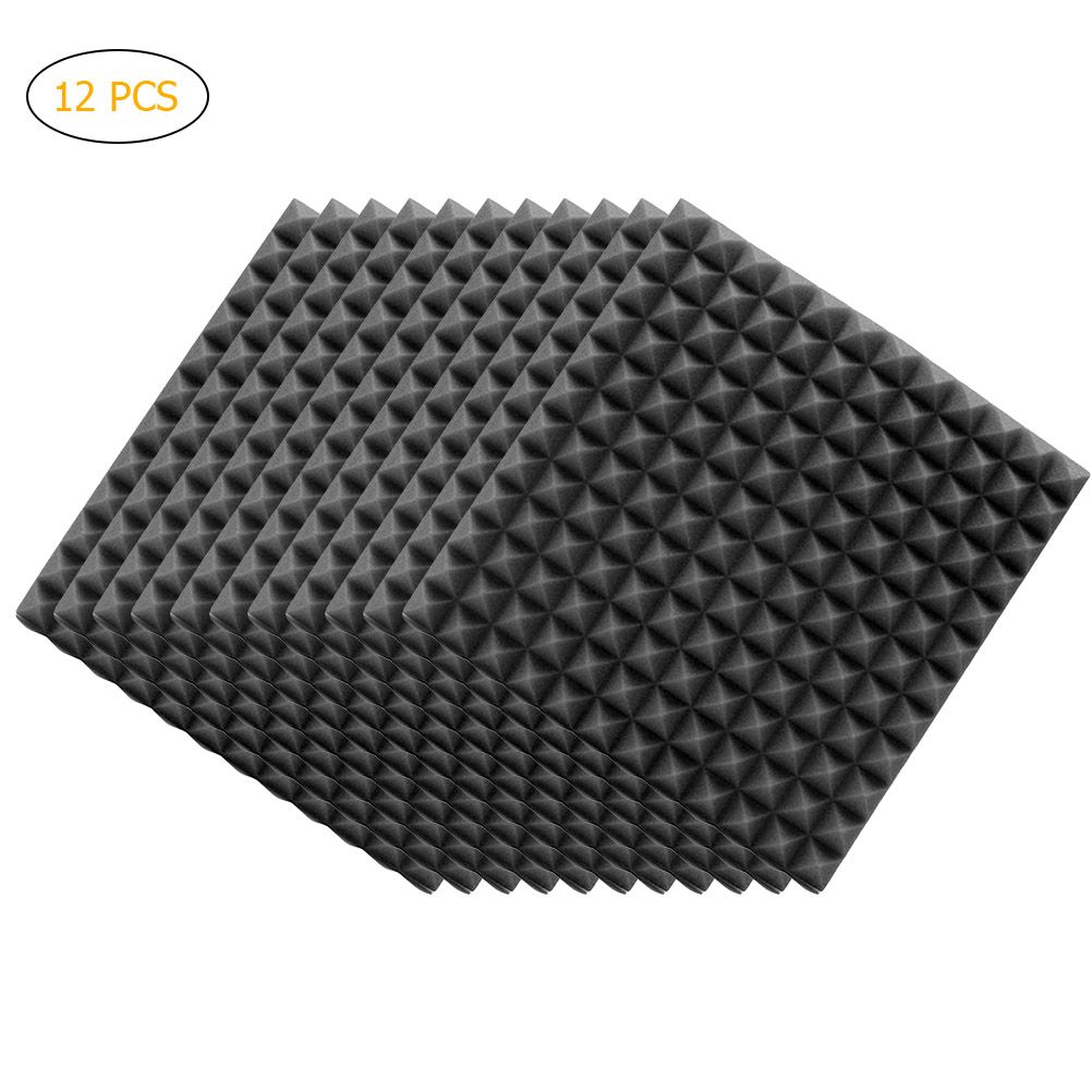 12Pcs Acoustic Foam Panels Acoustic Foam Sound Absorption Pyramid Studio Treatment Wall Panels - Image 1
