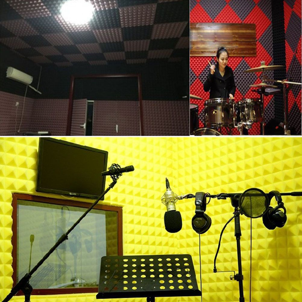 12Pcs Acoustic Foam Panels Acoustic Foam Sound Absorption Pyramid Studio Treatment Wall Panels - Image 3