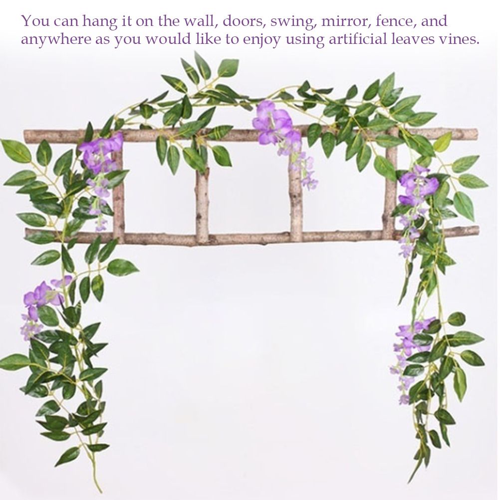 Artificial Flowers Wisteria Garland Vine Simulation Wreath Rattan Hanging Garland for Home Garden Ceremony Wedding Arch Floral Decor - Image 4