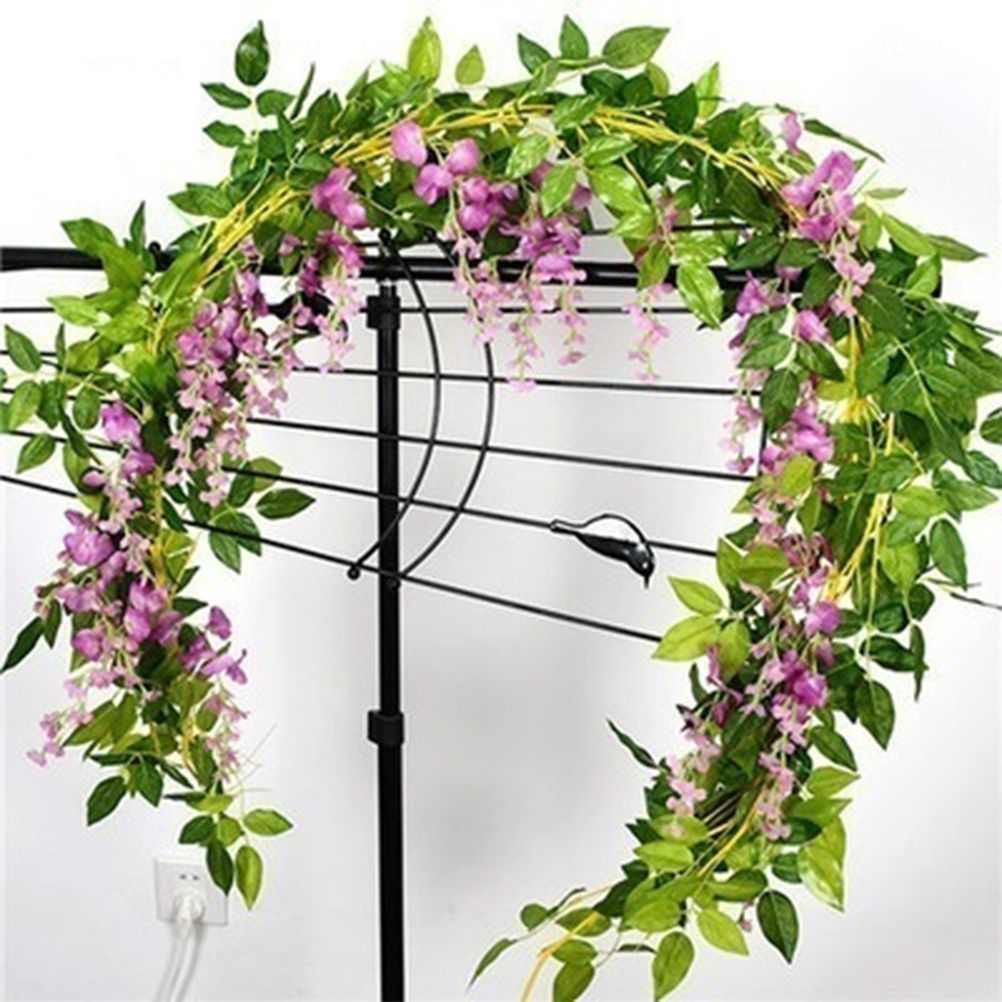 Artificial Flowers Wisteria Garland Vine Simulation Wreath Rattan Hanging Garland for Home Garden Ceremony Wedding Arch Floral Decor - Image 5
