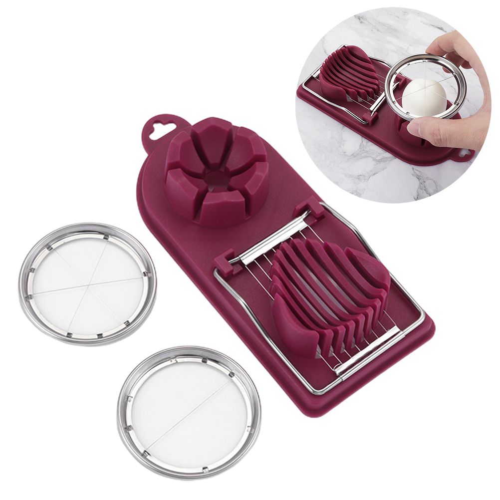 Stainless Steel Egg Slicing Tool Petal Shape Egg Cutter 2 Slicing Styles Manual Divider Separator - Image 1