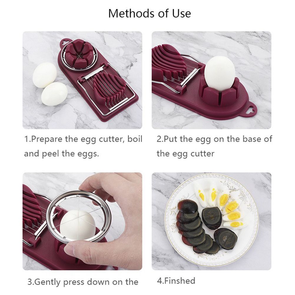 Stainless Steel Egg Slicing Tool Petal Shape Egg Cutter 2 Slicing Styles Manual Divider Separator - Image 4