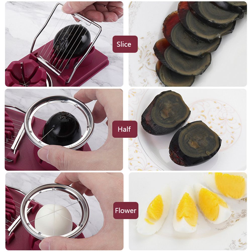 Stainless Steel Egg Slicing Tool Petal Shape Egg Cutter 2 Slicing Styles Manual Divider Separator - Image 8