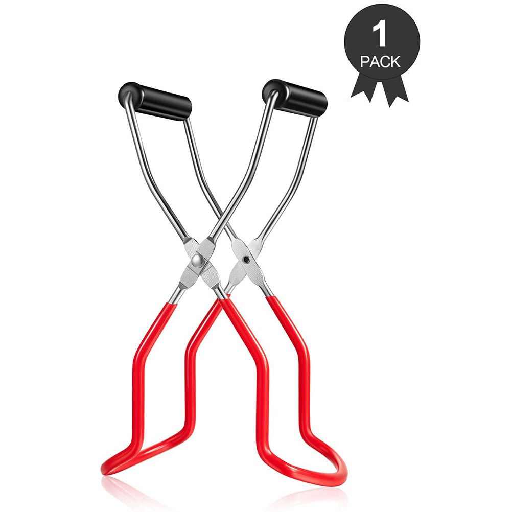 Canning Jar Lifter with Grip Handle Canning Tongs Stainless Steel Anti Scalding Anti Slip Wide Mouth Clip for Kitchen Restaurant - Image 1
