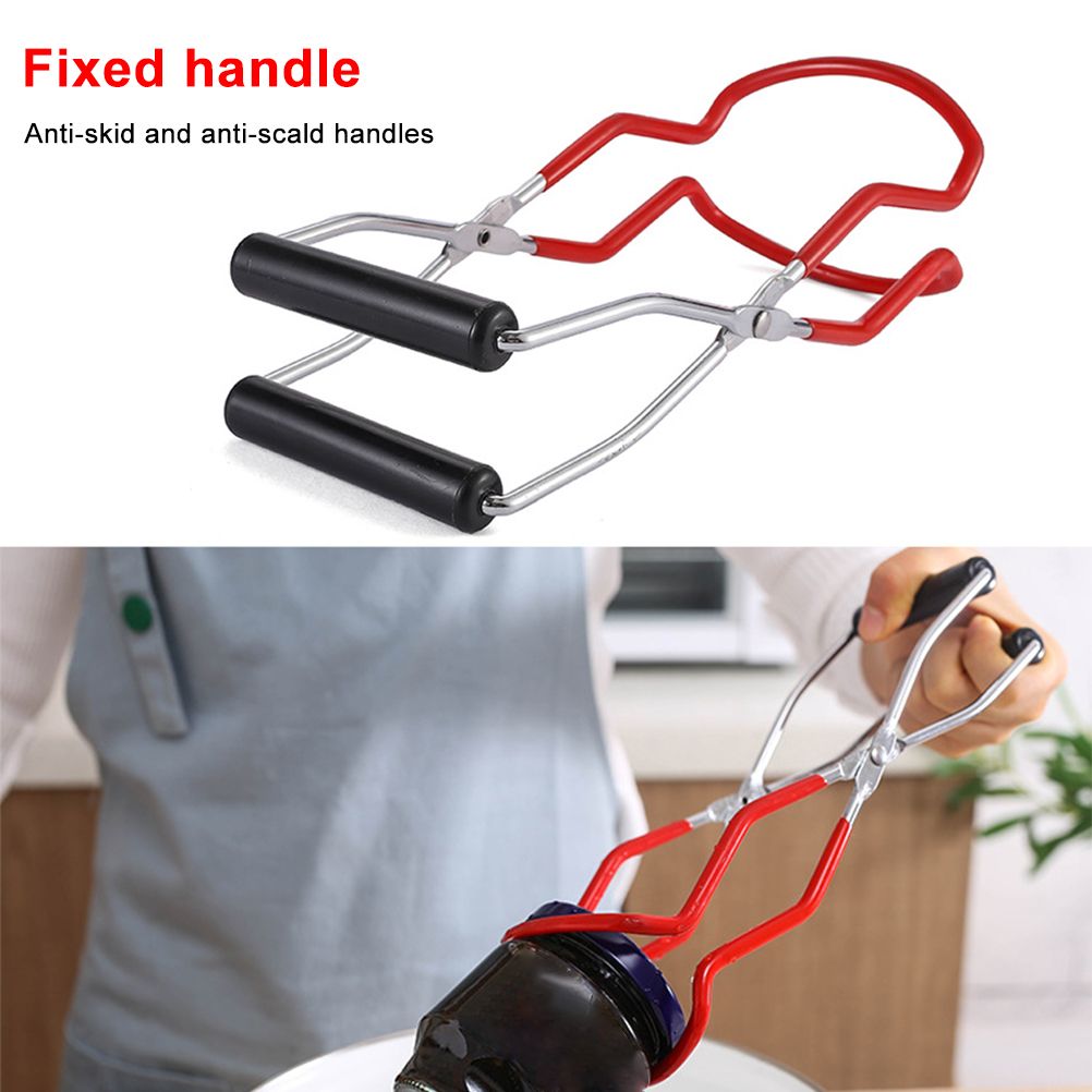 Canning Jar Lifter with Grip Handle Canning Tongs Stainless Steel Anti Scalding Anti Slip Wide Mouth Clip for Kitchen Restaurant - Image 3
