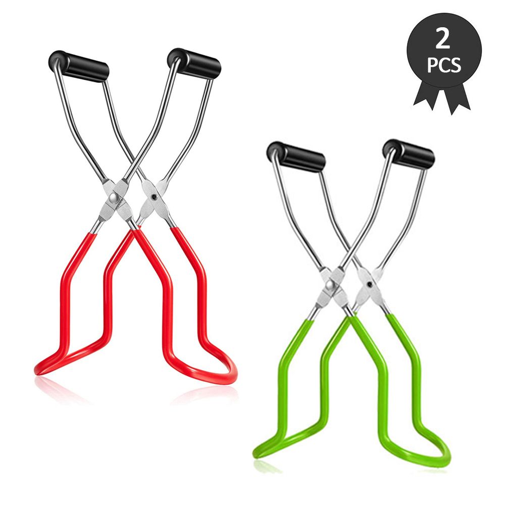 Canning Jar Lifter with Grip Handle Canning Tongs Stainless Steel Anti Scalding Anti Slip Wide Mouth Clip for Kitchen Restaurant - Image 1