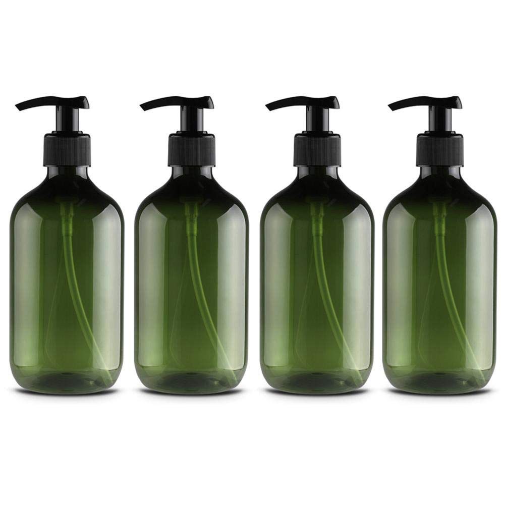 4PCS Plastic Bottles with Pump 500ml Refillable Plastic Soap Dispenser Bottle for Bathroom or Kitchen Handwash Lotions Shampoo Conditioner - Image 1