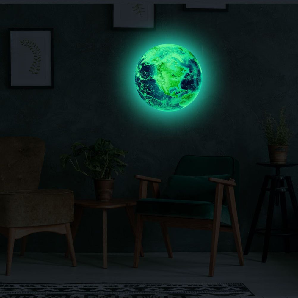 30cm Luminous Earth Sticker Universe Planet Fluorescent Wall Stickers In The Dark DIY Stickers Kids Bedroom Decoration - Image 6