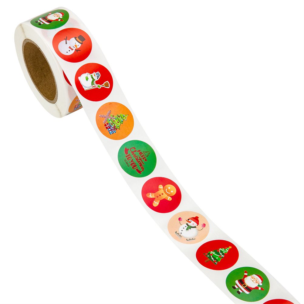 500Pcs Christmas Stickers DIY Cake Biscuit Sealing Labels Gift Box Adhesive Stickers - Image 1