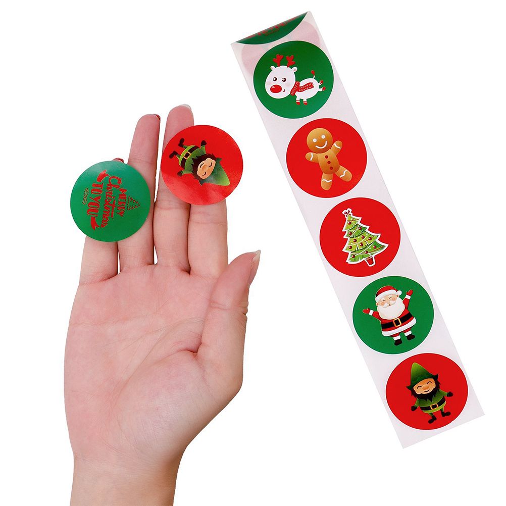 500Pcs Christmas Stickers DIY Cake Biscuit Sealing Labels Gift Box Adhesive Stickers - Image 3