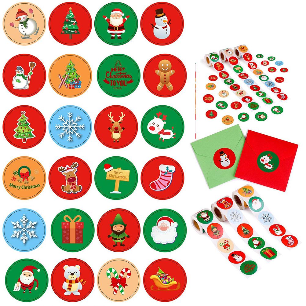 500Pcs Christmas Stickers DIY Cake Biscuit Sealing Labels Gift Box Adhesive Stickers - Image 4