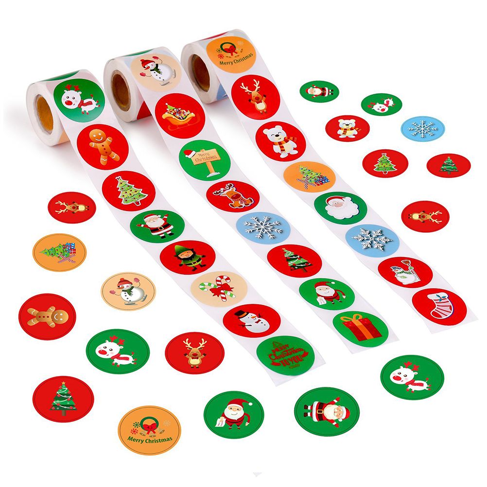 500Pcs Christmas Stickers DIY Cake Biscuit Sealing Labels Gift Box Adhesive Stickers - Image 7