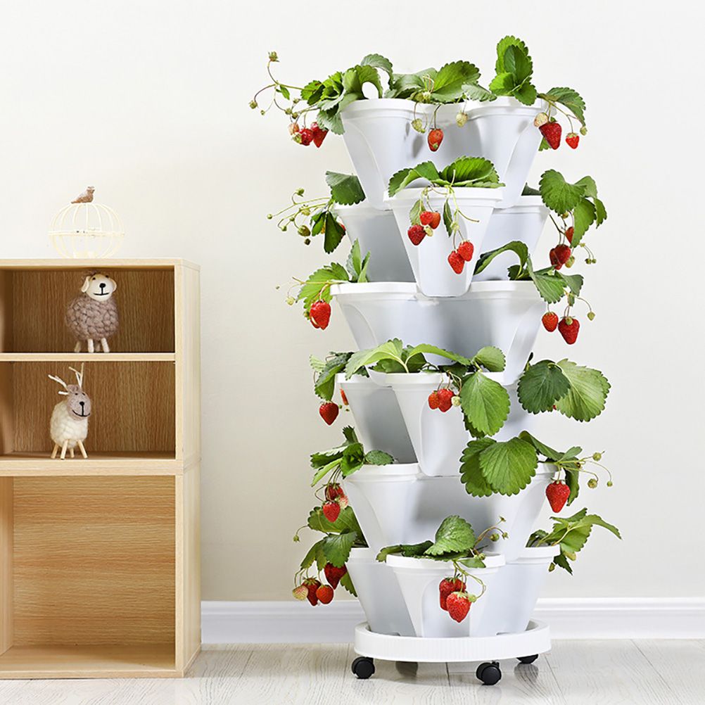 Superimposed 3D Flower Pot Multi Layer Strawberry Basin Plastic Planter - Image 8