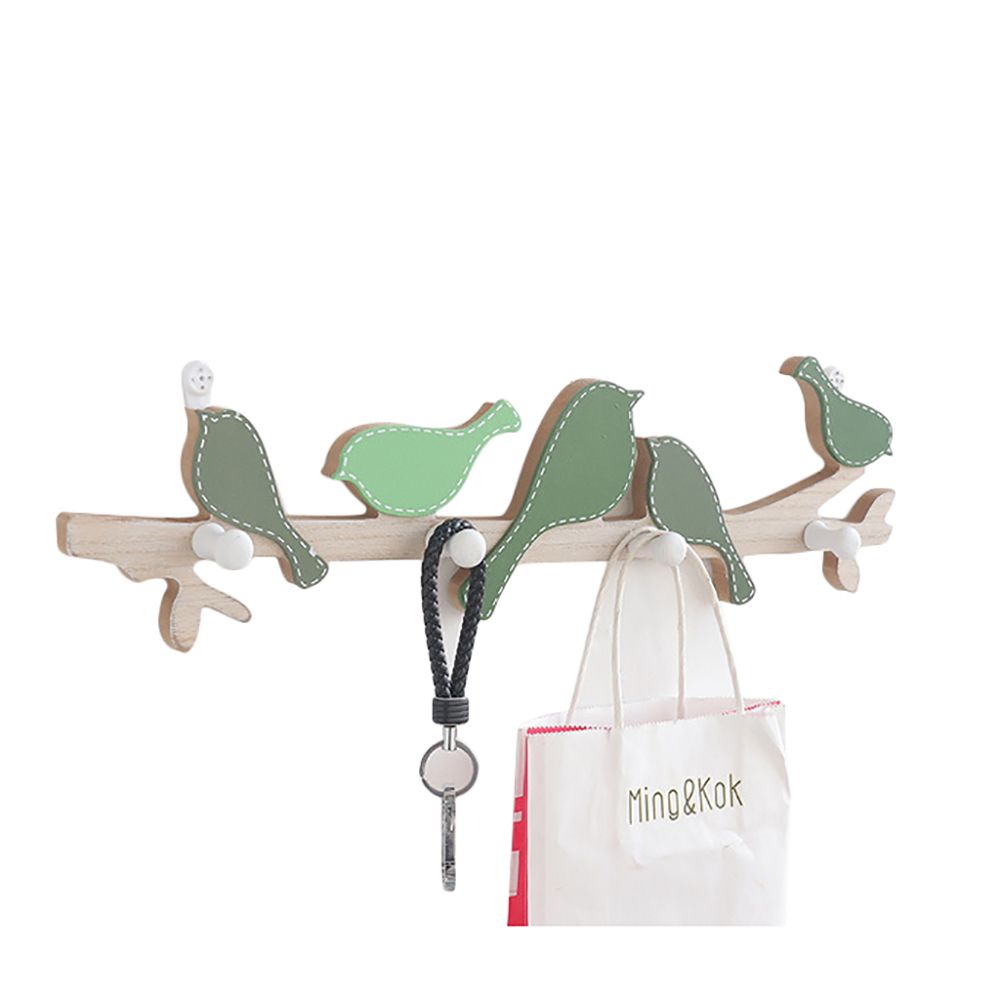 Wooden Wall Mounted Bird Hooks Wall Decoration Wall Hanging Clothes Hook - Image 1