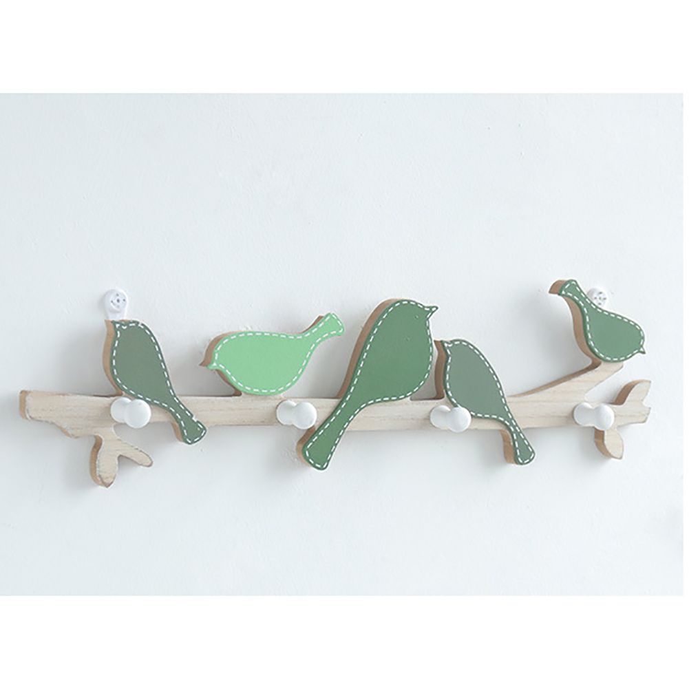 Wooden Wall Mounted Bird Hooks Wall Decoration Wall Hanging Clothes Hook - Image 2