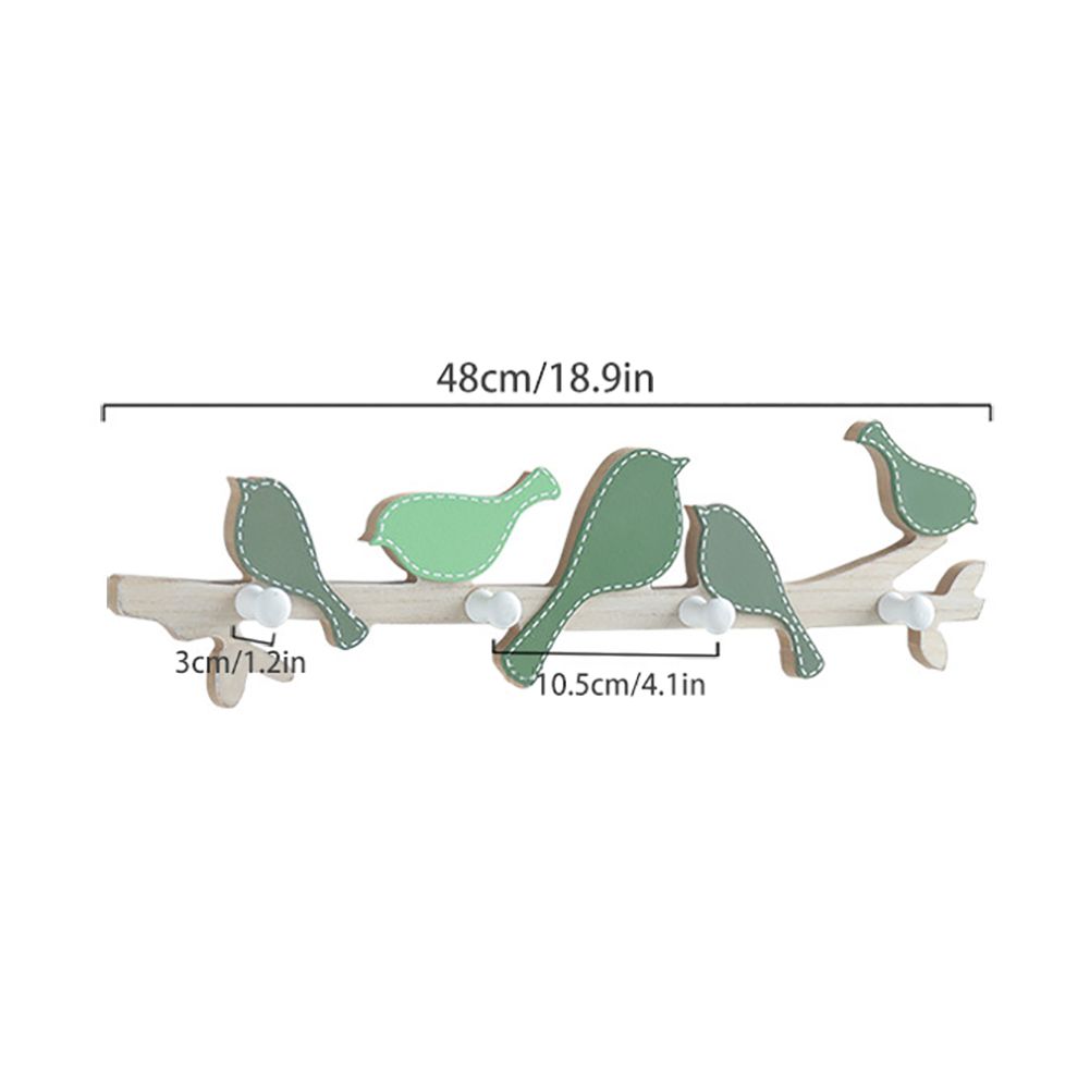 Wooden Wall Mounted Bird Hooks Wall Decoration Wall Hanging Clothes Hook - Image 4