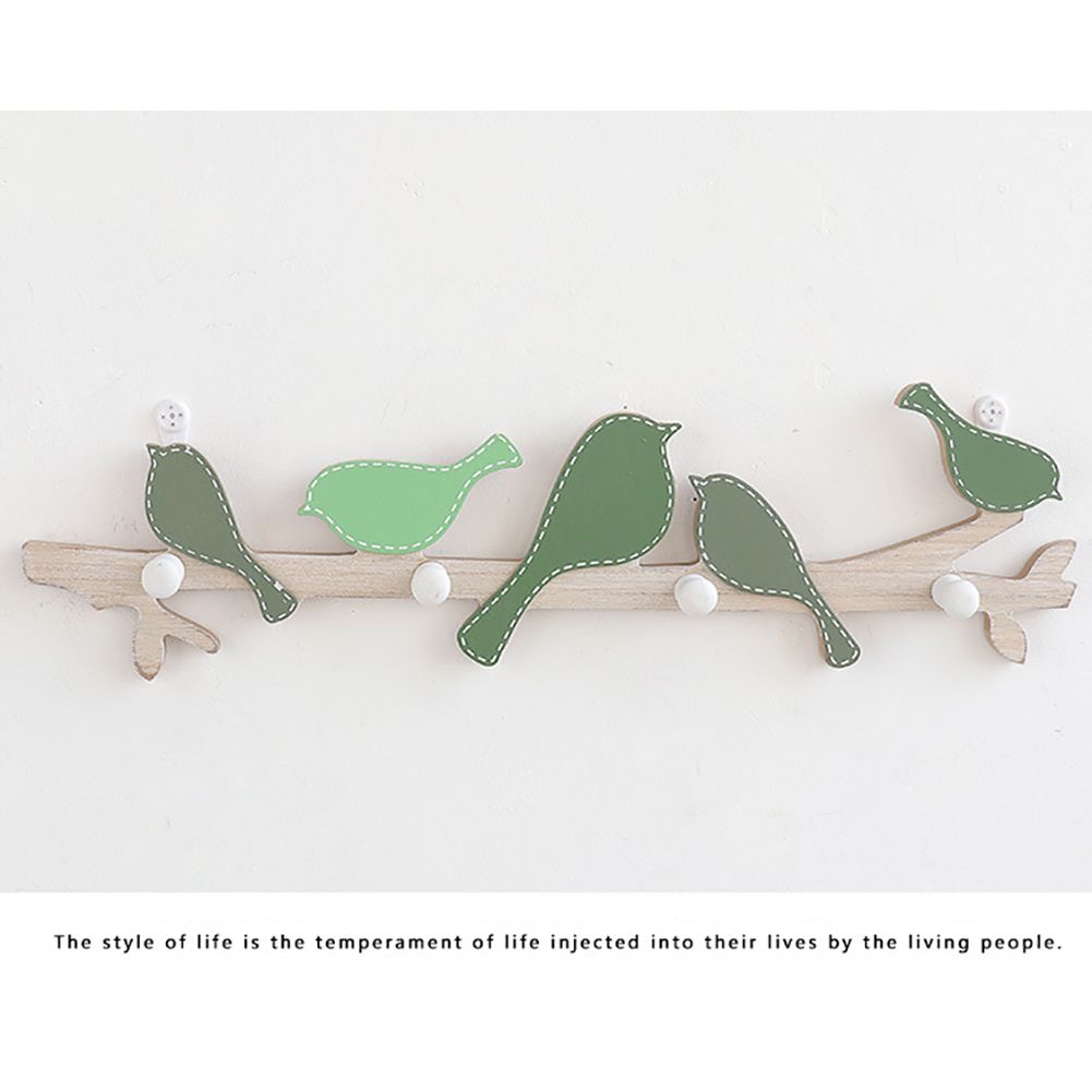 Wooden Wall Mounted Bird Hooks Wall Decoration Wall Hanging Clothes Hook - Image 5