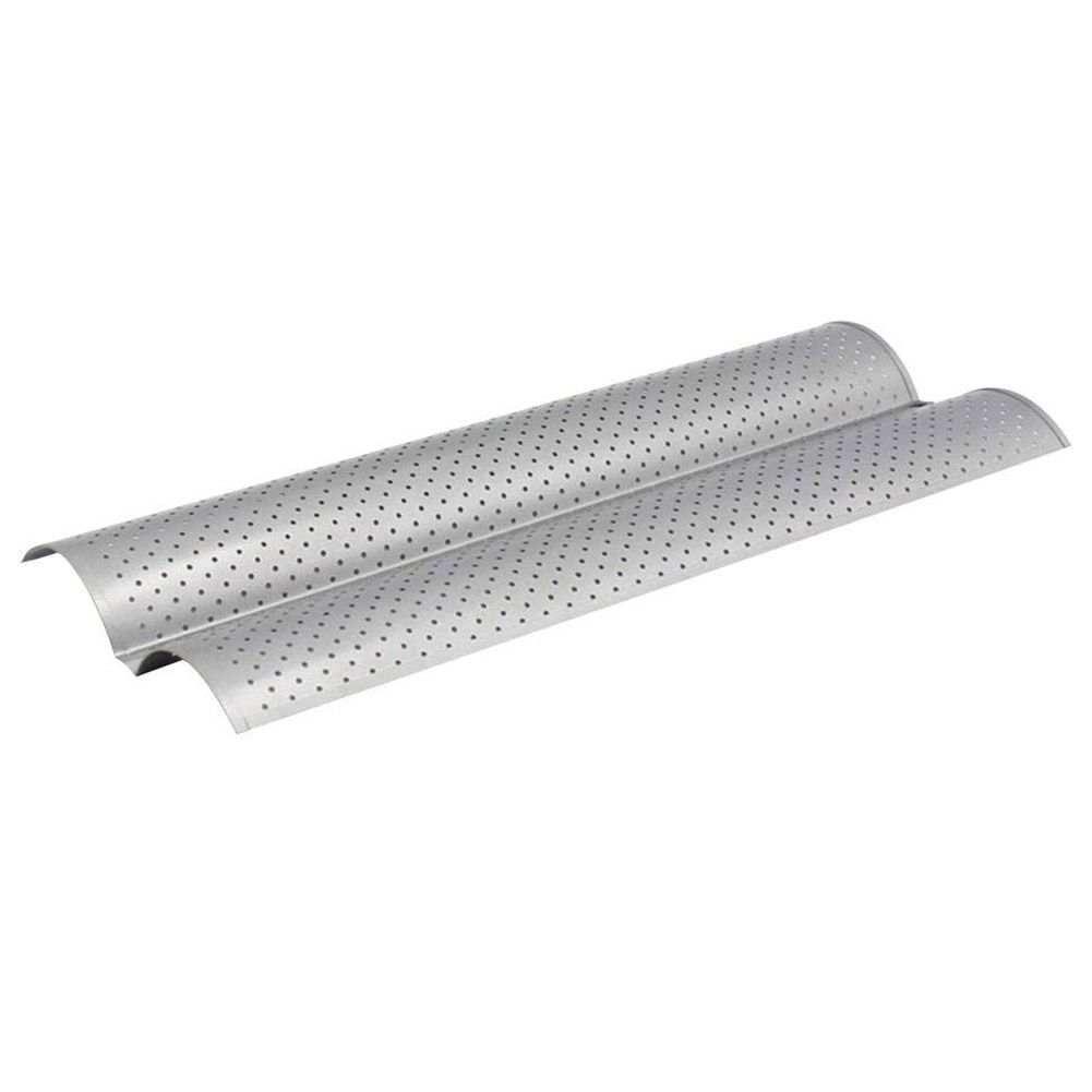 2 Slot Baguette Baking Tray Nonstick Bread Baking Tray Stainless Steel Baking Pan - Image 5