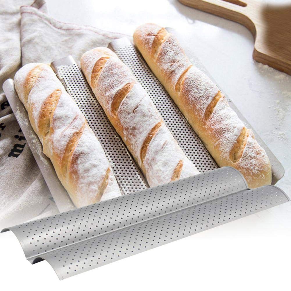 2 Slot Baguette Baking Tray Nonstick Bread Baking Tray Stainless Steel Baking Pan - Image 6