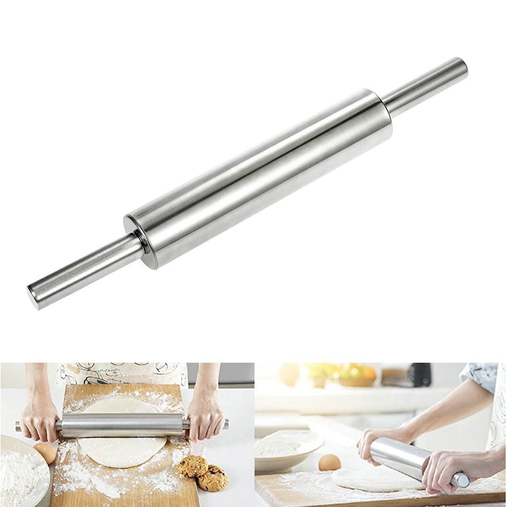 Stainless Steel Rolling Pin Non Stick Rolling Pin for Baking Dough Pizza Pie Baking Making Tool Kitchen Accessories - Image 1