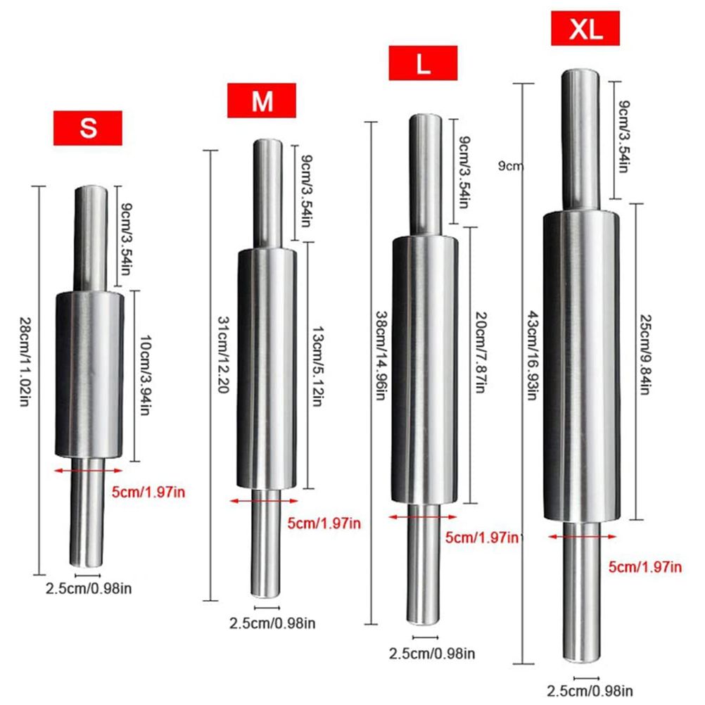 Stainless Steel Rolling Pin Non Stick Rolling Pin for Baking Dough Pizza Pie Baking Making Tool Kitchen Accessories - Image 5