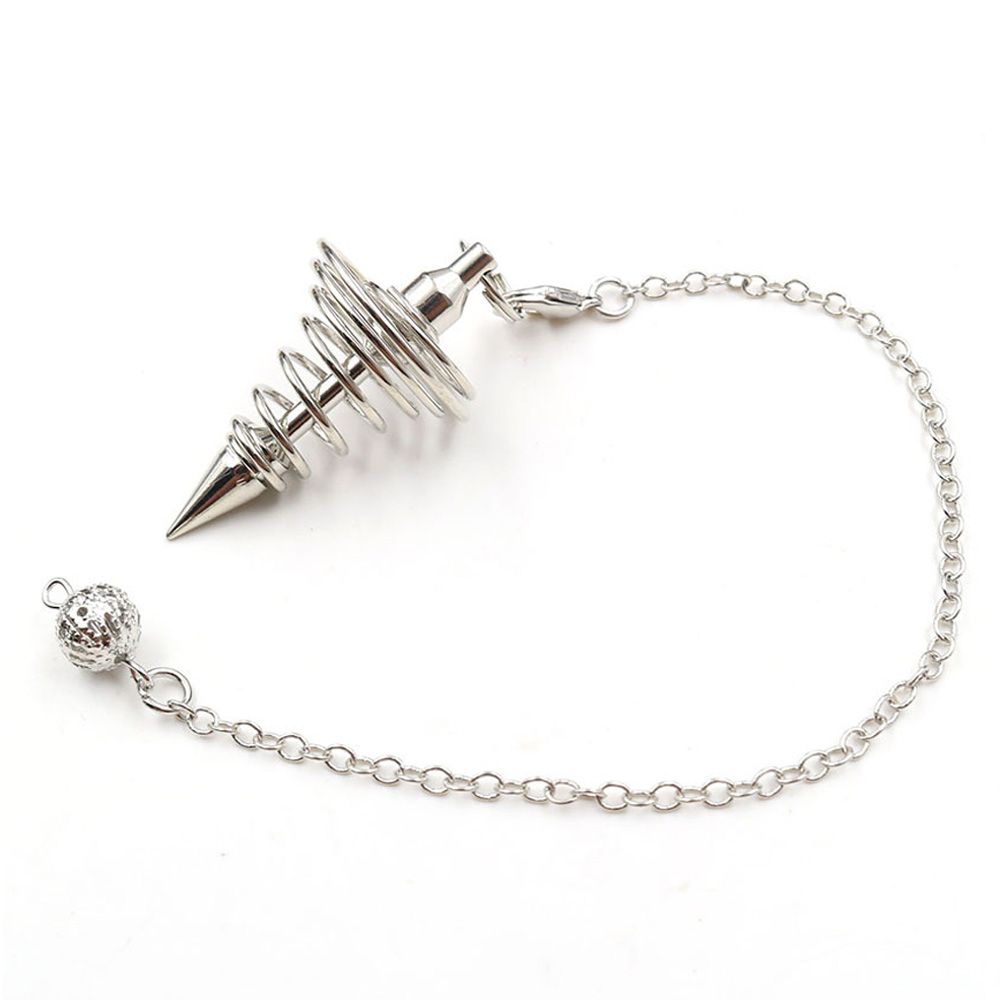Metal Spiritual Pendulum for Divination Threaded Dowsing Pendulum Healing Pendulum Chain - Image 1