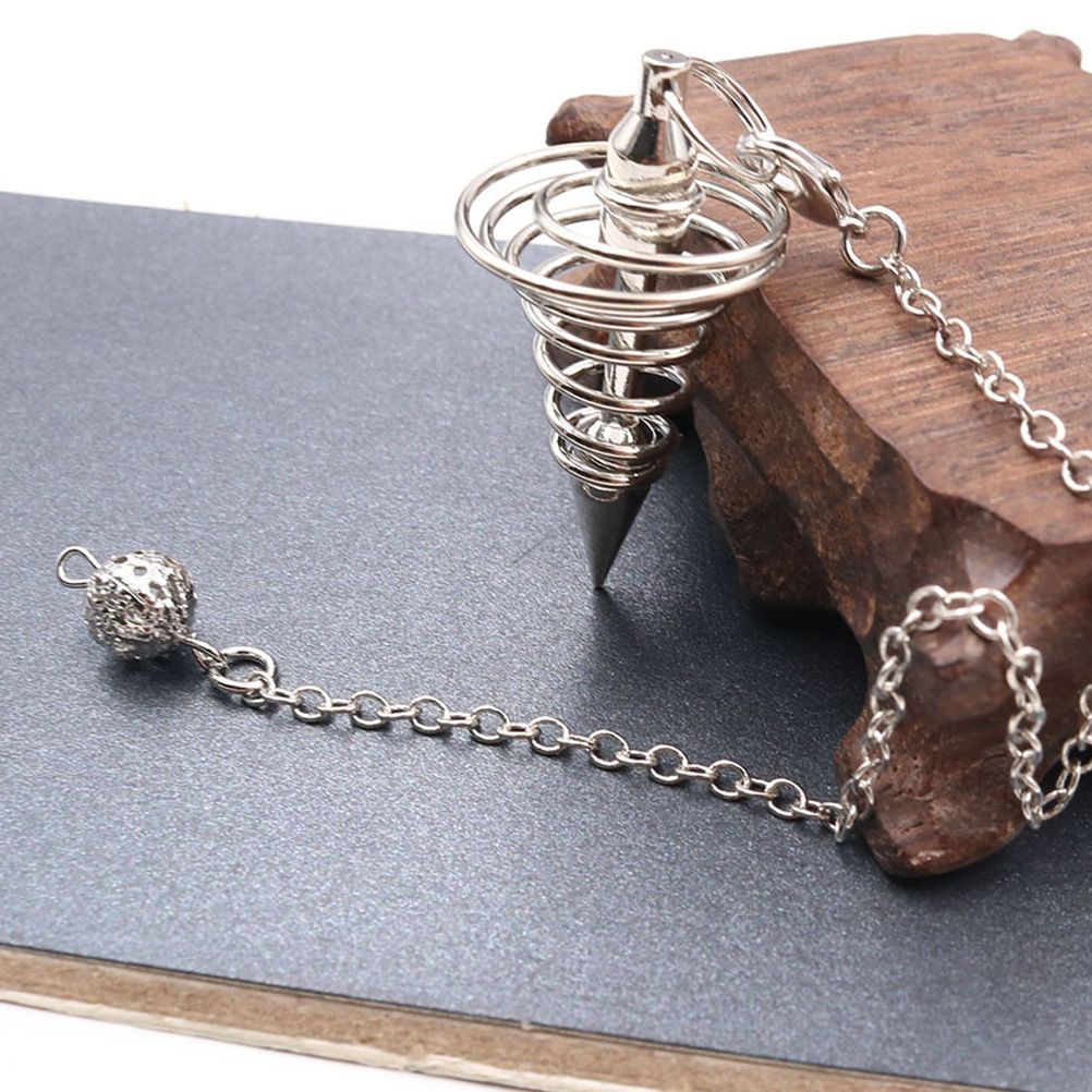 Metal Spiritual Pendulum for Divination Threaded Dowsing Pendulum Healing Pendulum Chain - Image 4