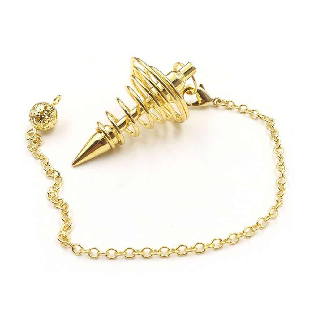 Metal Spiritual Pendulum for Divination Threaded Dowsing Pendulum Healing Pendulum Chain - Image 1