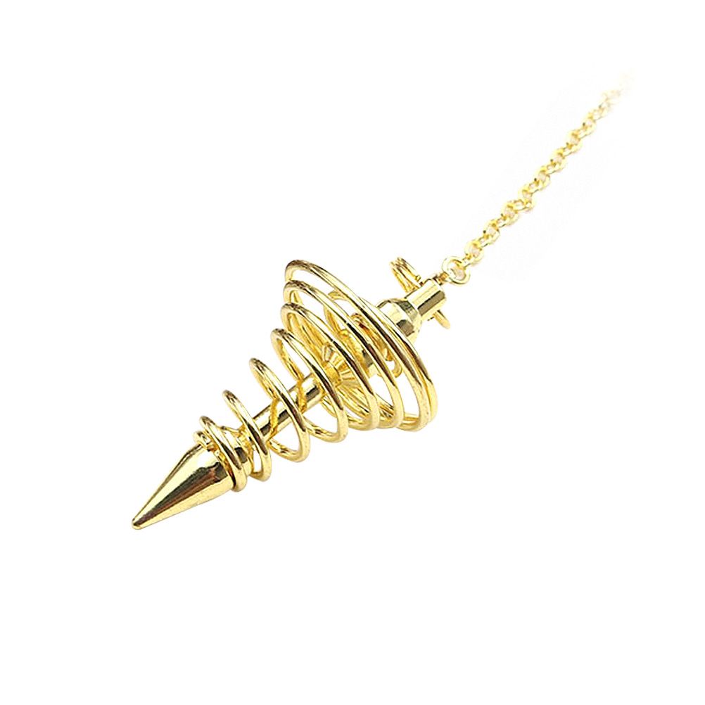 Metal Spiritual Pendulum for Divination Threaded Dowsing Pendulum Healing Pendulum Chain - Image 2