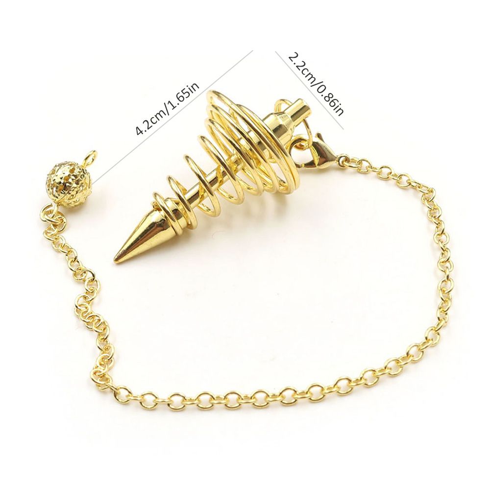Metal Spiritual Pendulum for Divination Threaded Dowsing Pendulum Healing Pendulum Chain - Image 3