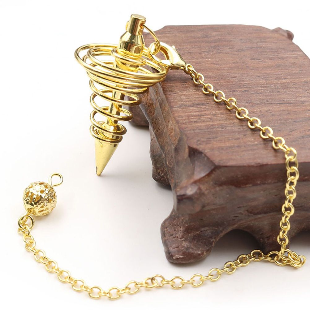 Metal Spiritual Pendulum for Divination Threaded Dowsing Pendulum Healing Pendulum Chain - Image 4