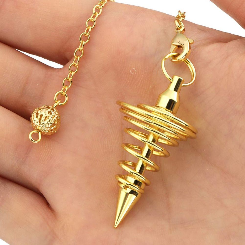 Metal Spiritual Pendulum for Divination Threaded Dowsing Pendulum Healing Pendulum Chain - Image 5