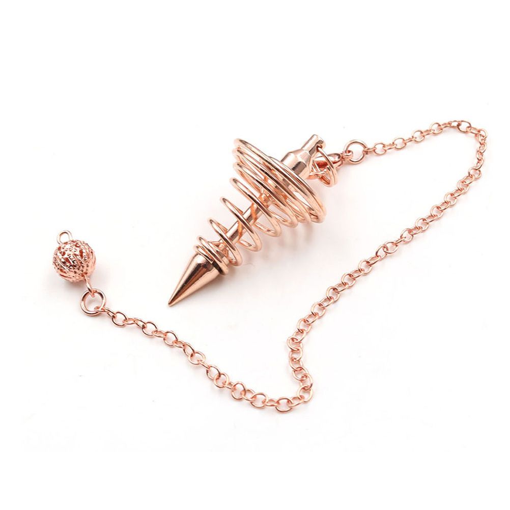 Metal Spiritual Pendulum for Divination Threaded Dowsing Pendulum Healing Pendulum Chain - Image 1