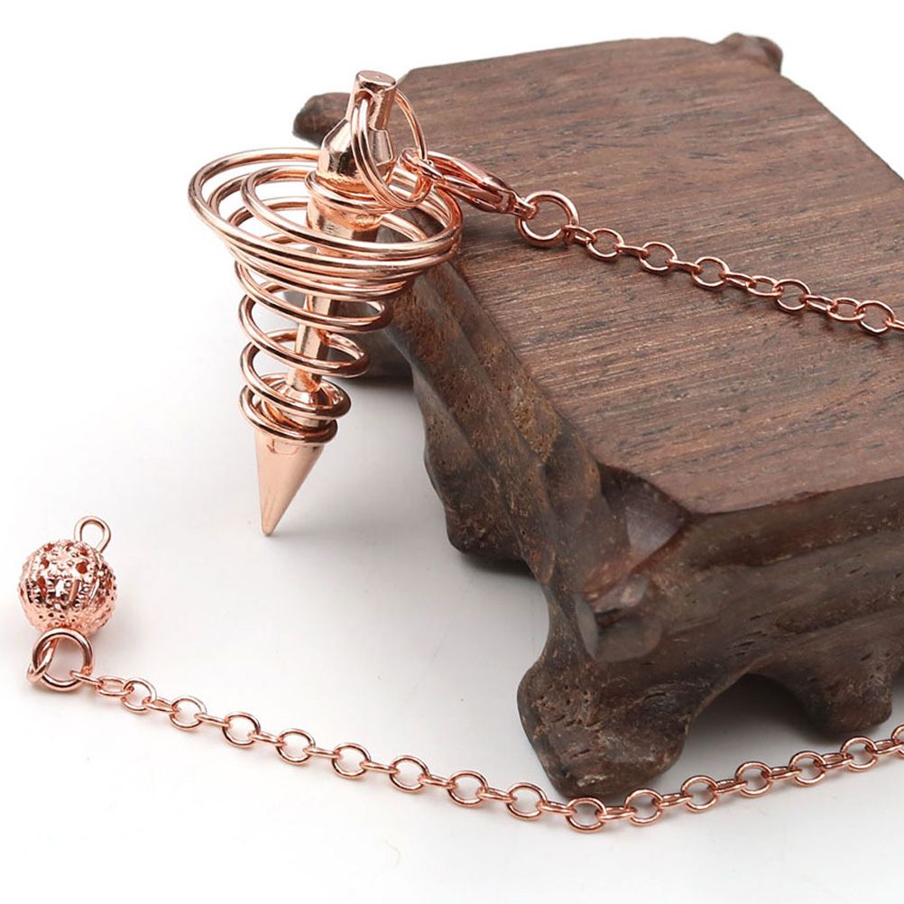 Metal Spiritual Pendulum for Divination Threaded Dowsing Pendulum Healing Pendulum Chain - Image 3
