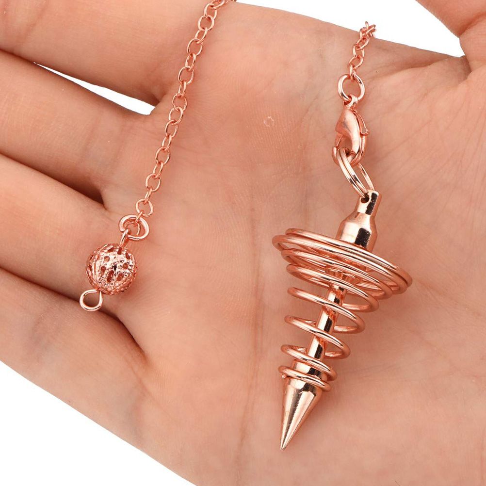 Metal Spiritual Pendulum for Divination Threaded Dowsing Pendulum Healing Pendulum Chain - Image 4