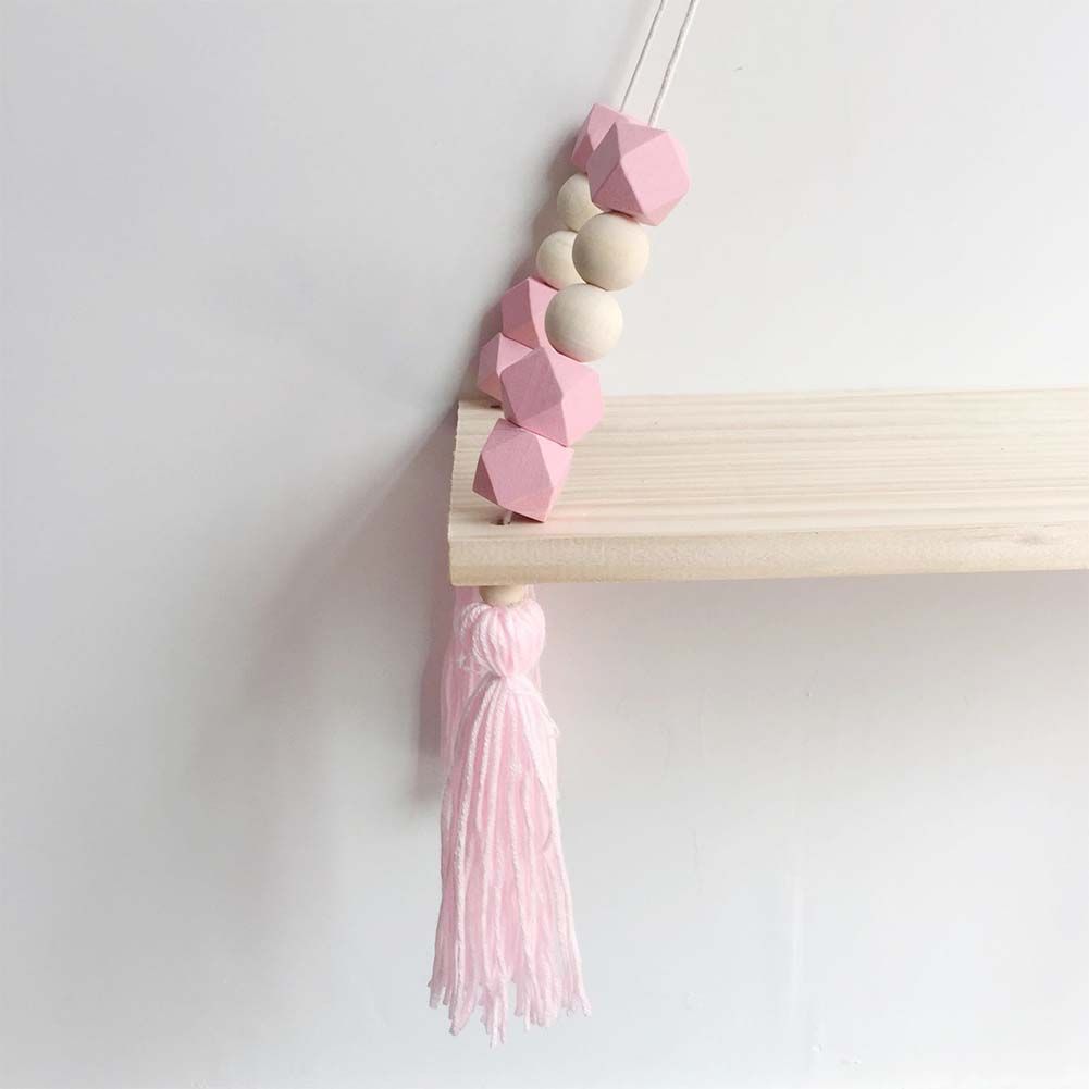 Ins Style Wall Shelf Child Decorative Shelf Hanging with Rope and Wooden Board Princess Bedroom - Image 5